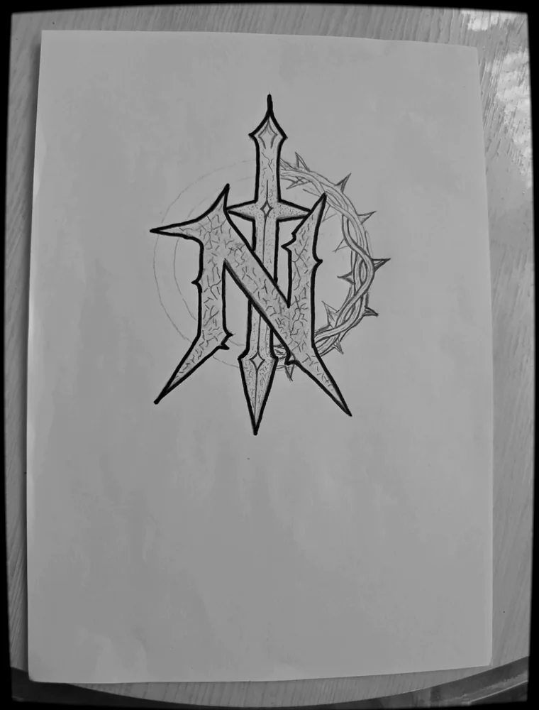 L'emblème NARROWBORN dessiné au crayon